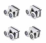 4er-Pack (2x oben und 2x unten) x Duschkabinenrollen/Laufschienen, 23 mm Durchmesser, F23