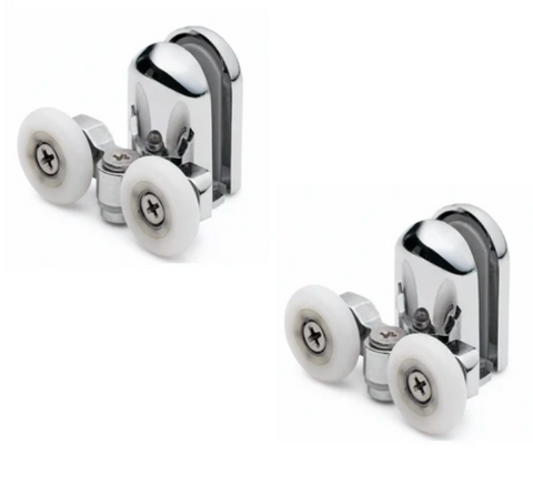 2 x untere doppelte Duschtürrollen /Läufer/Räder 23 mm Durchmesser SP4