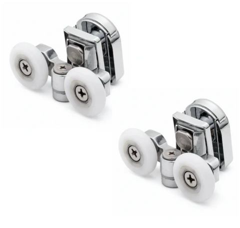 2 x obere doppelte Duschtürrollen/Läufer/Räder 23 mm Raddurchmesser SP4