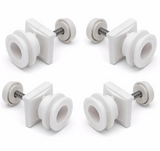 4 x Gelenkkugel gekerbt/Rundnut Duschtürrollen/Räder/Läufer 19 mm Raddurchmesser L1