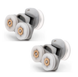 2 x doppelte Ersatzduschtürrollen/Läufer/Räder 19 mm Raddurchmesser gekerbtes Rad L3