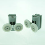 2 x Duschtür doppelte obere Rollen/Läufer/ Austauschteile/ Ersatzteile/Räder 23 mm oder 25 mm Raddurchmesser L073