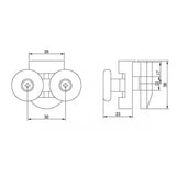 --Satz von 2 Duschtürrollen/Läufer/Räder 26 mm Raddurchmesser BE-M24