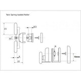 Satz von 4 doppelten oberen und unteren Duschtürrollen /Läufer/Räder 23 mm Durchmesser SP4